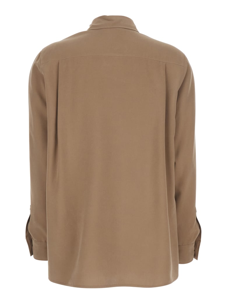 shirt in brown silk by Selfnex