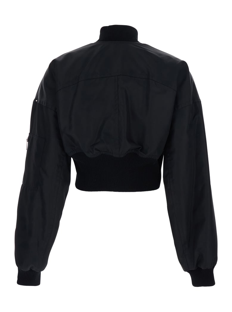 crop jacket black tech fabric by Selfnex