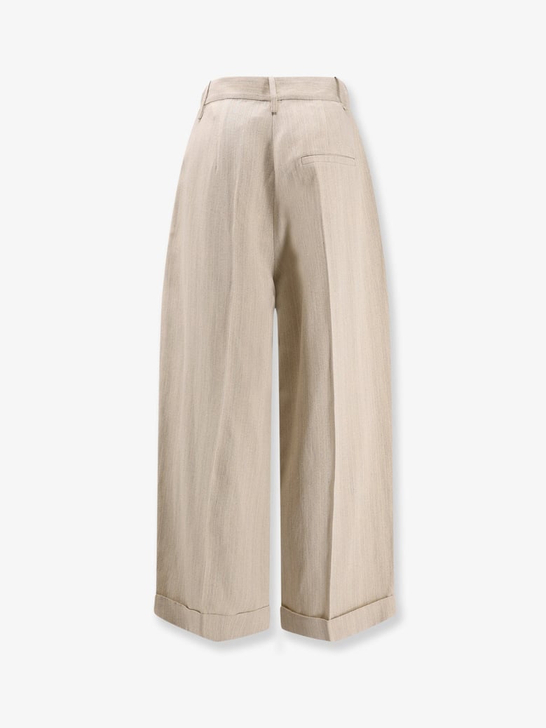 trousers beige viscose-linen by Selfnex