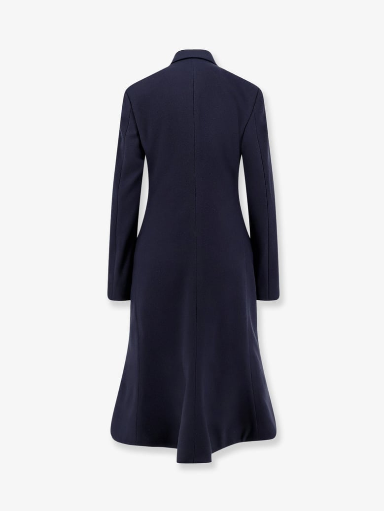 godet midi double-breasted wool coat by Selfnex