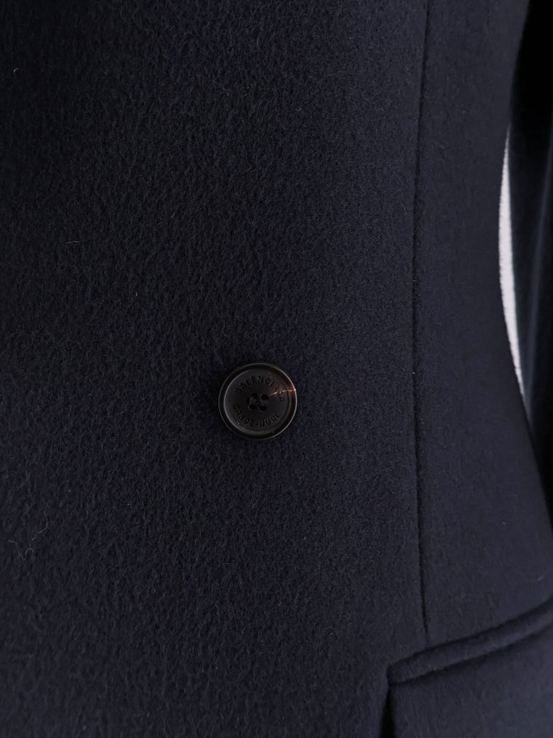 godet midi double-breasted wool coat by Selfnex