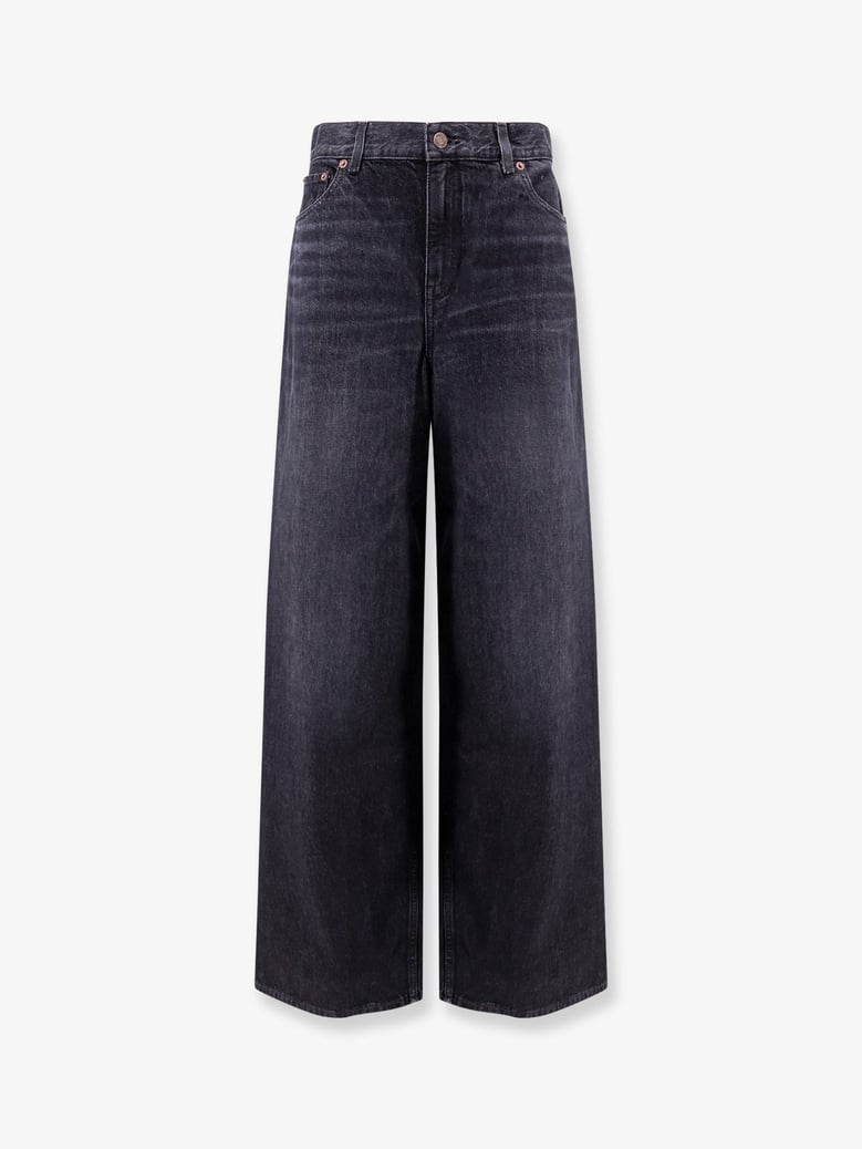 jeans with iconic leather logo tag by Selfnex
