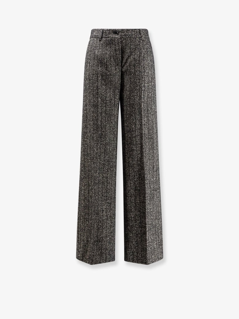 striped wool blend trousers by Selfnex