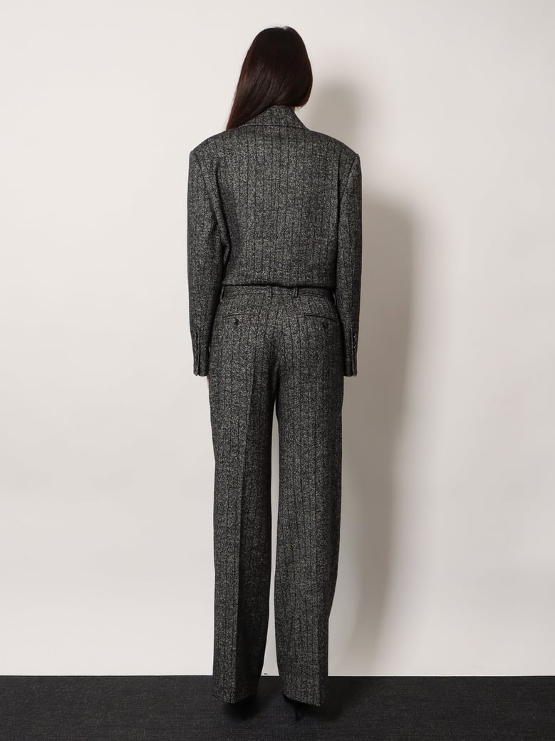 striped wool blend trousers by Selfnex