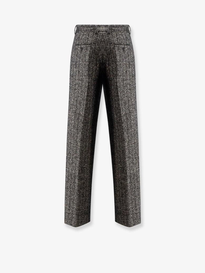 striped wool blend trousers by Selfnex