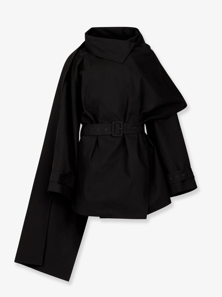 cotton coat with mini scarf by Selfnex
