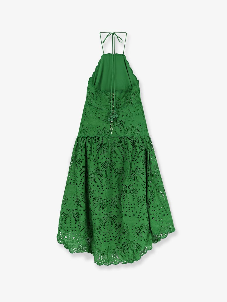 midi dress sangallo lace green by Selfnex