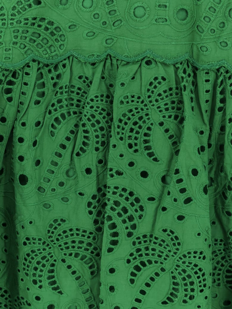 midi dress sangallo lace green by Selfnex
