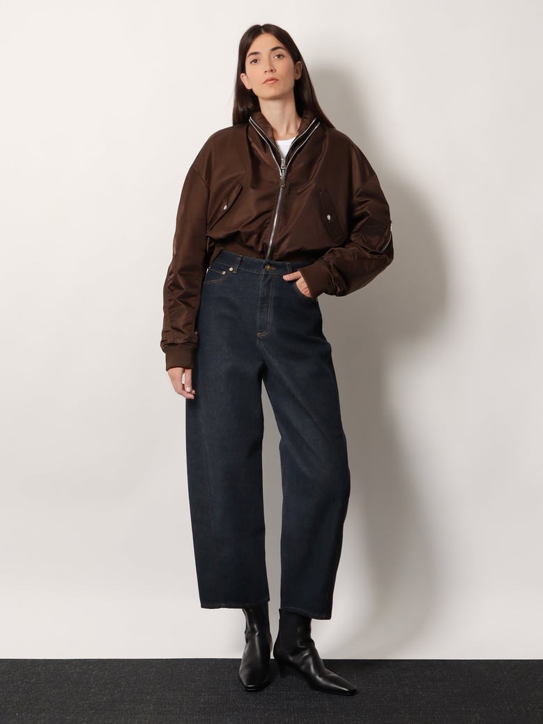 twisted dark blue denim jeans by Selfnex