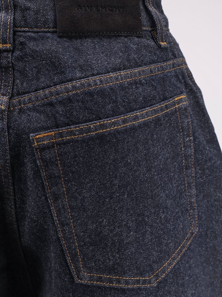 twisted dark blue denim jeans by Selfnex