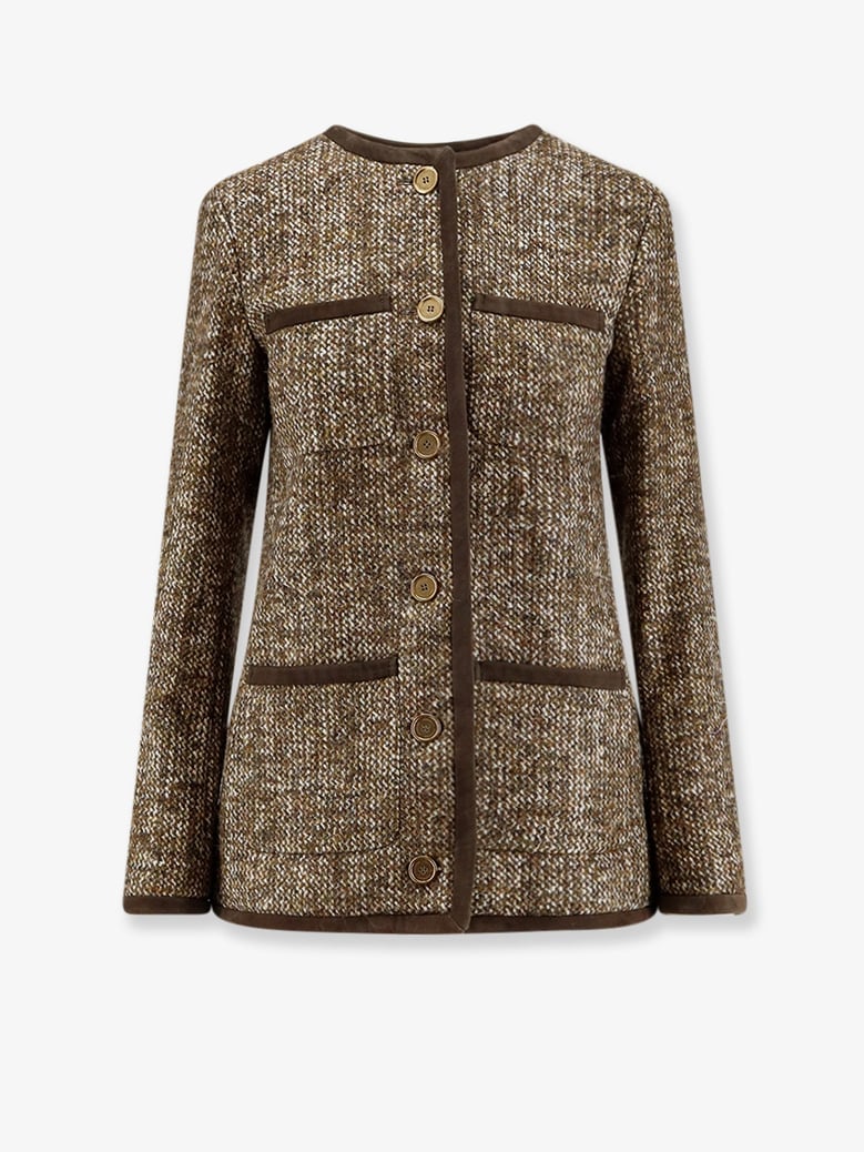 boxy fit wool blend blazer by Selfnex