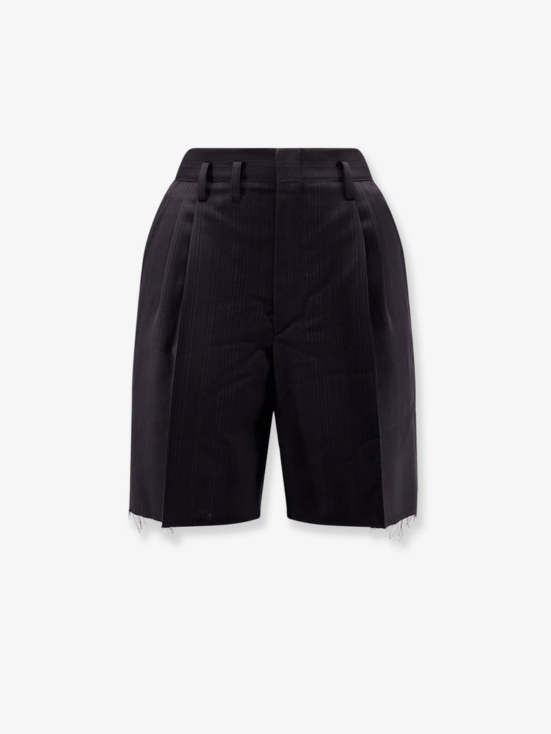 striped virgin wool shorts by Selfnex