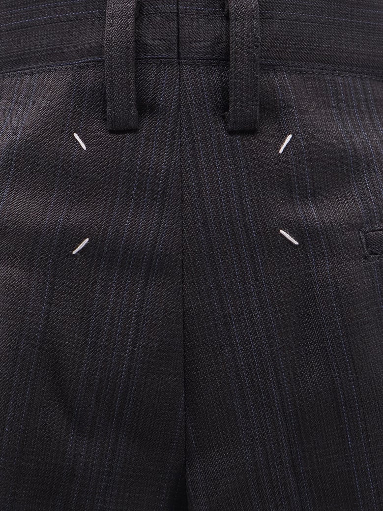 striped virgin wool shorts by Selfnex