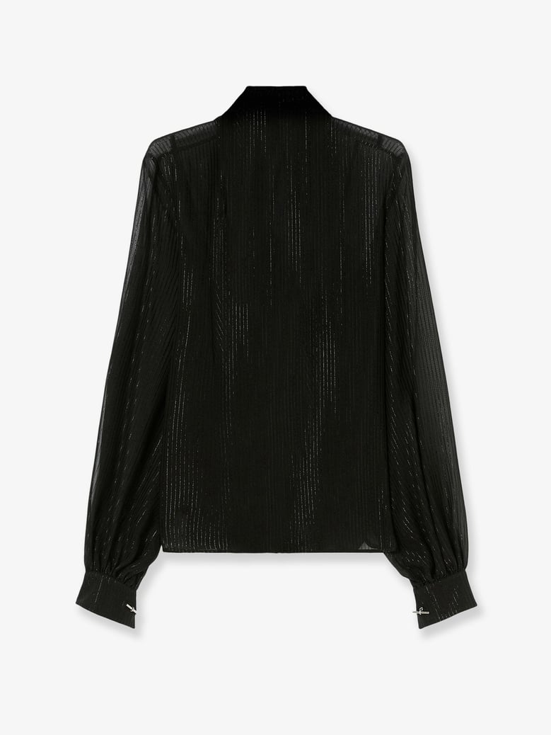 silk shirt scafati with lurex trim by Selfnex