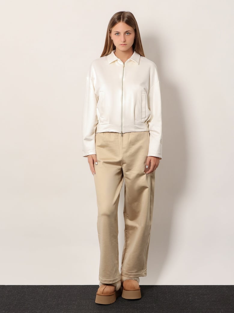 silk and cotton jogger trousers by Selfnex
