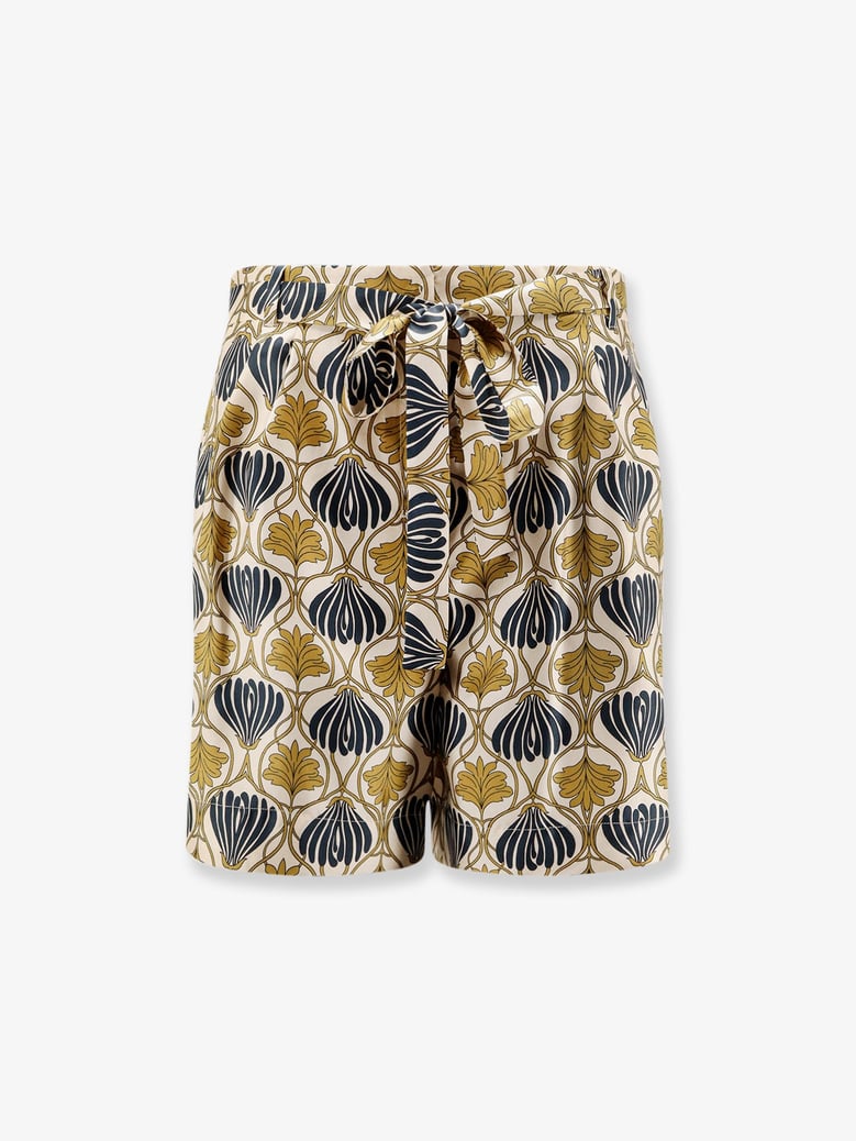 multicolor silk shorts by Selfnex