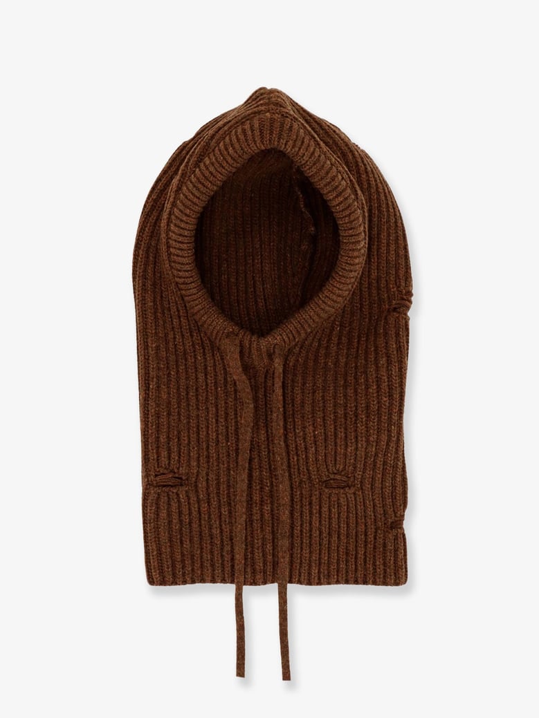 wool blend balaclava with distressed effect by Selfnex