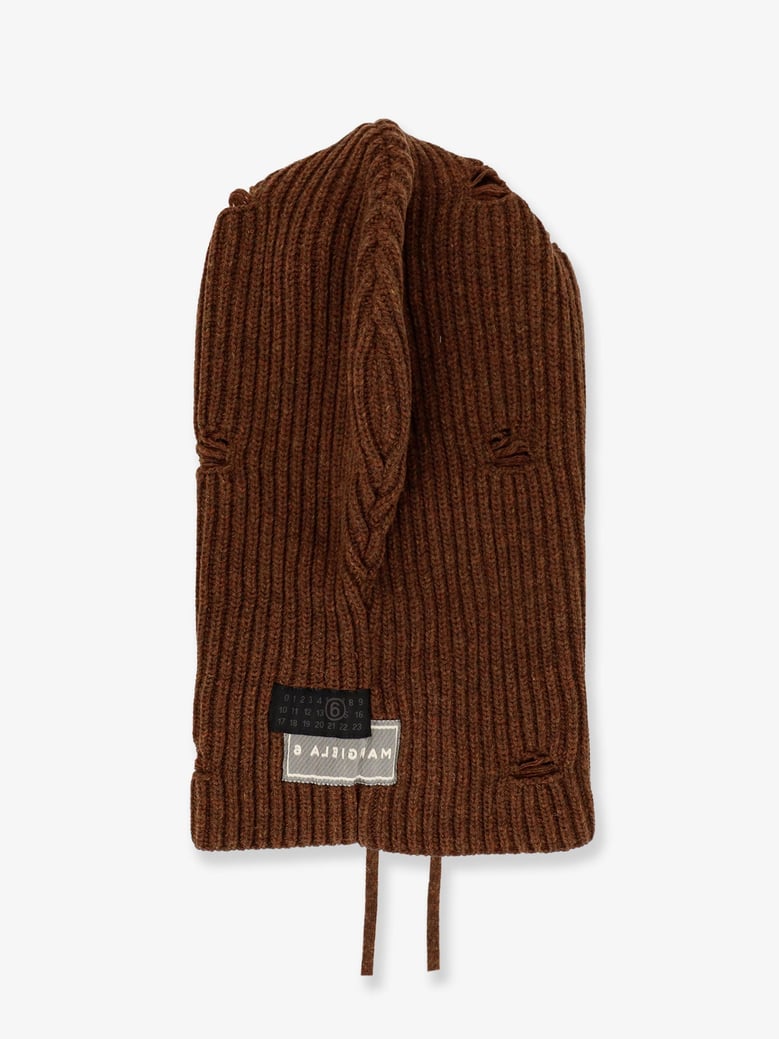 wool blend balaclava with distressed effect by Selfnex