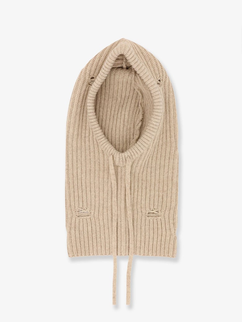 wool blend balaclava with distressed effect by Selfnex