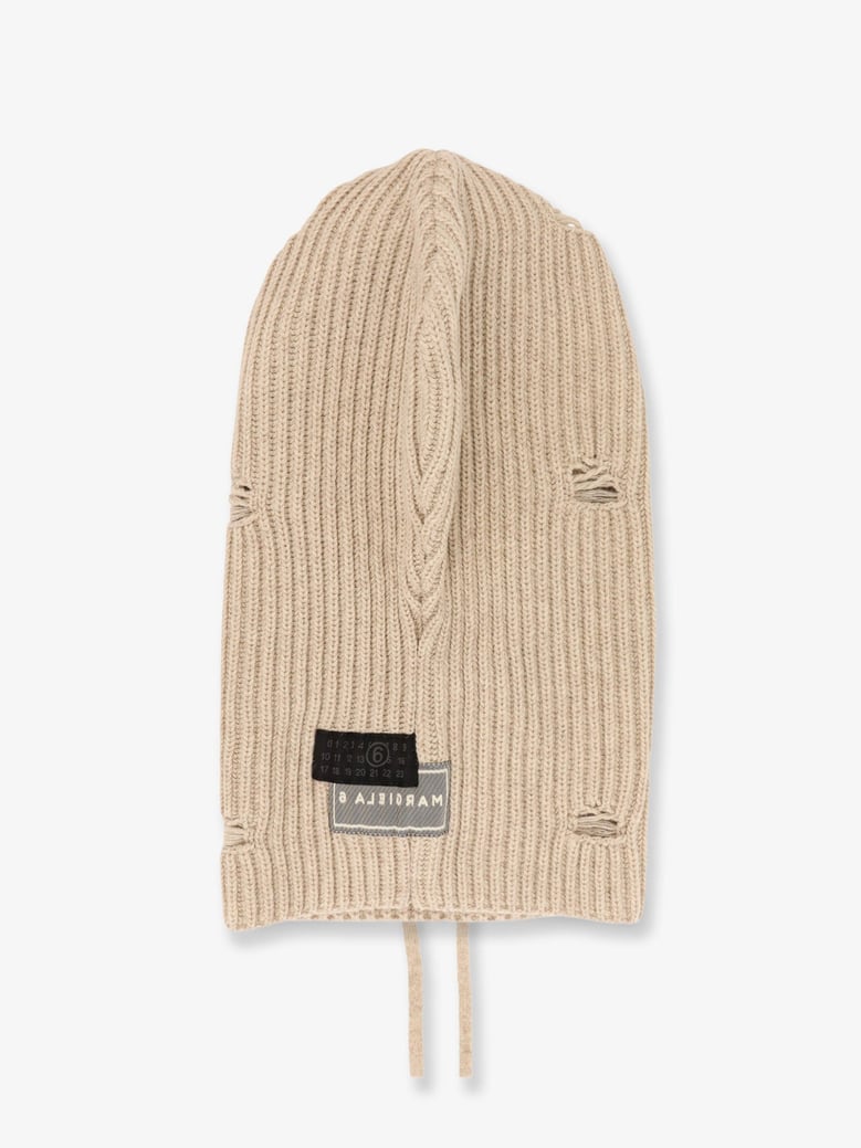 wool blend balaclava with distressed effect by Selfnex