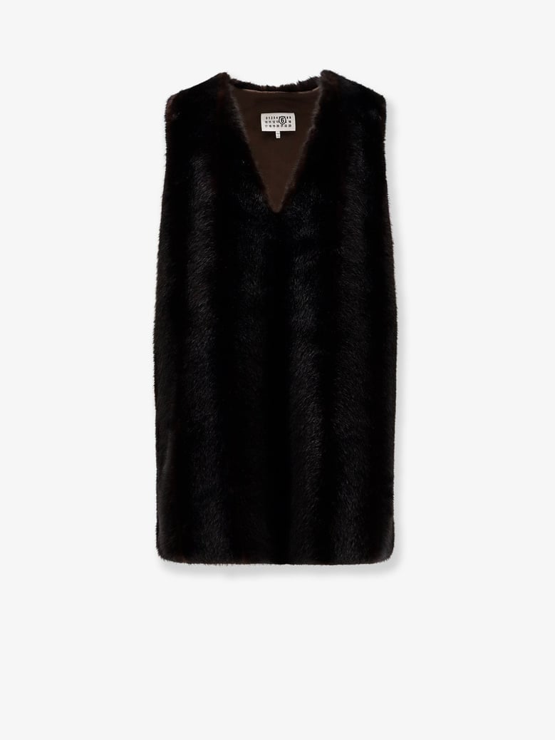 faux shearling short dress by Selfnex