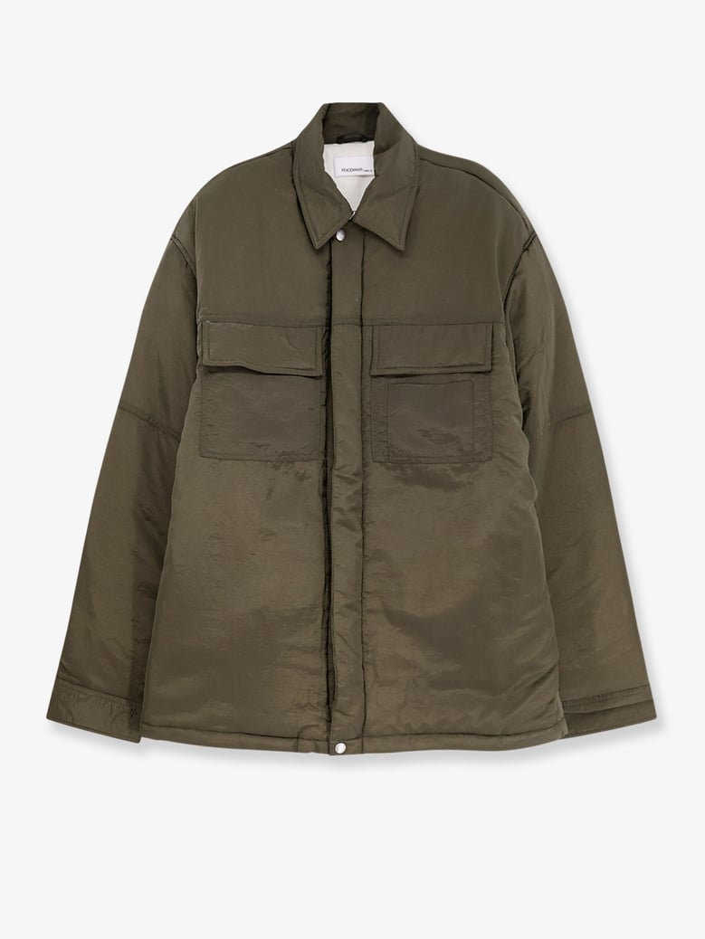 padded overshirt nylon jacket green by Selfnex