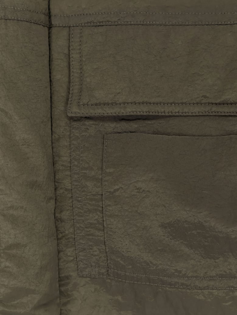padded overshirt nylon jacket green by Selfnex