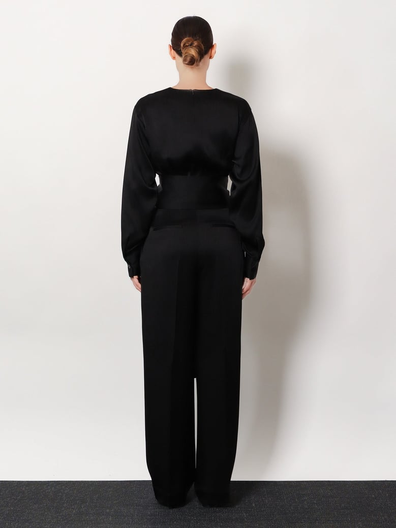 relaxed satin trousers by Selfnex