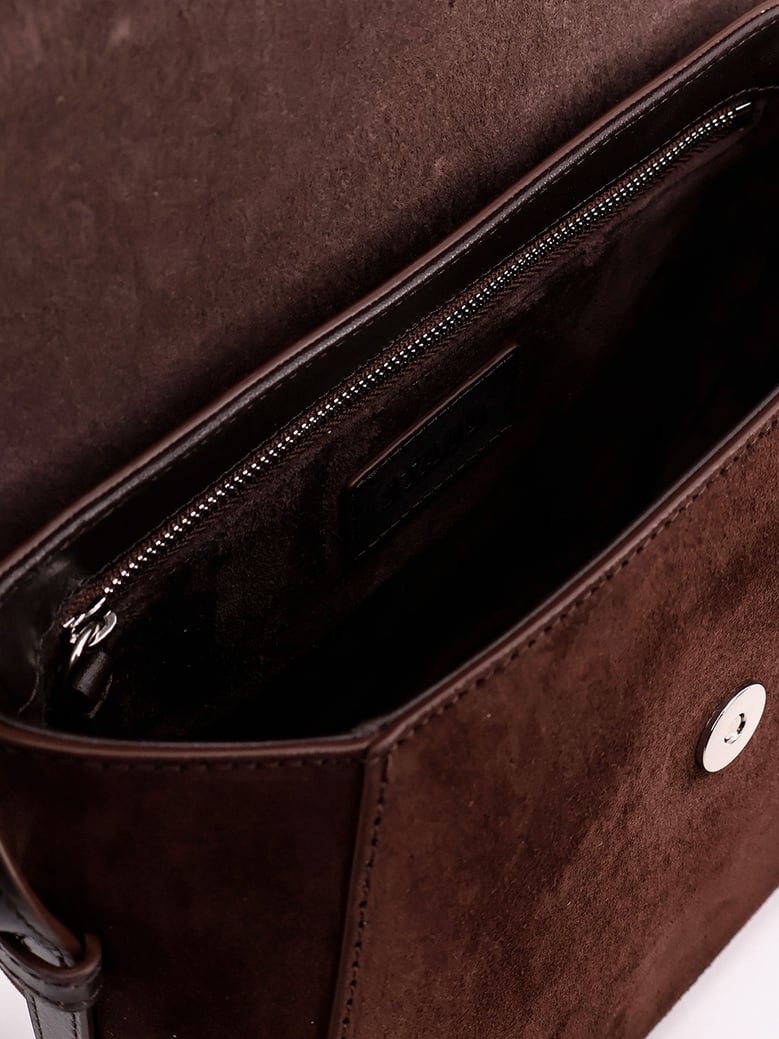 crossbody bag bella saddle brown suede by Selfnex