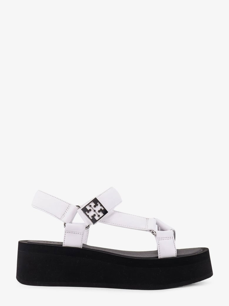 leather wedge sandals white by Selfnex