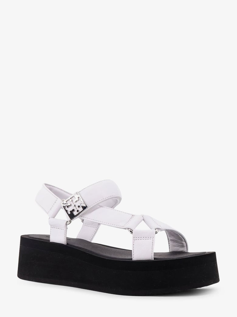 leather wedge sandals white by Selfnex