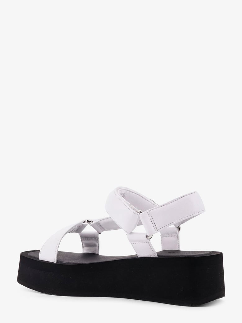 leather wedge sandals white by Selfnex
