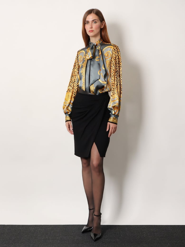 cheetah foulard lavallière silk shirt by Selfnex