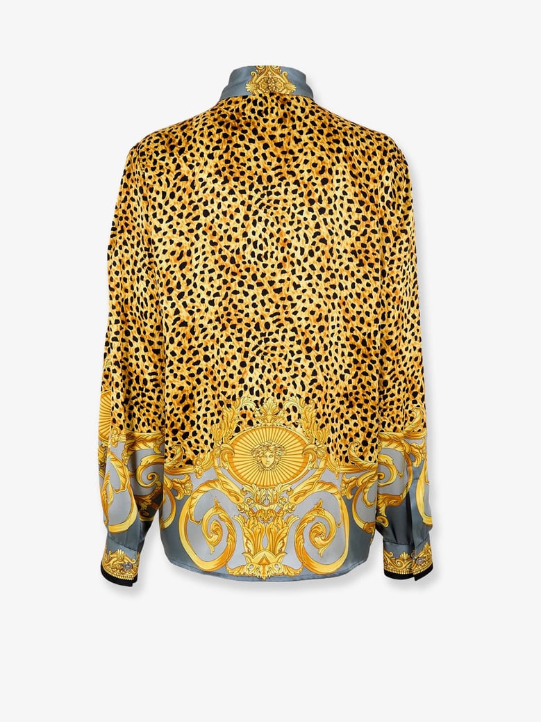 cheetah foulard lavallière silk shirt by Selfnex