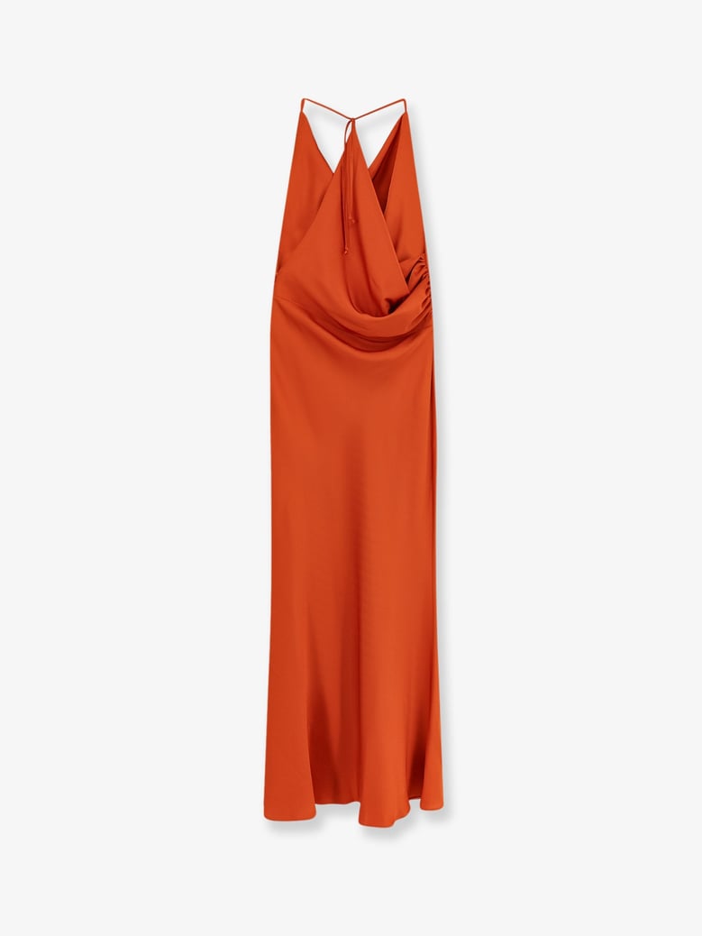 dress long satin orange by Selfnex