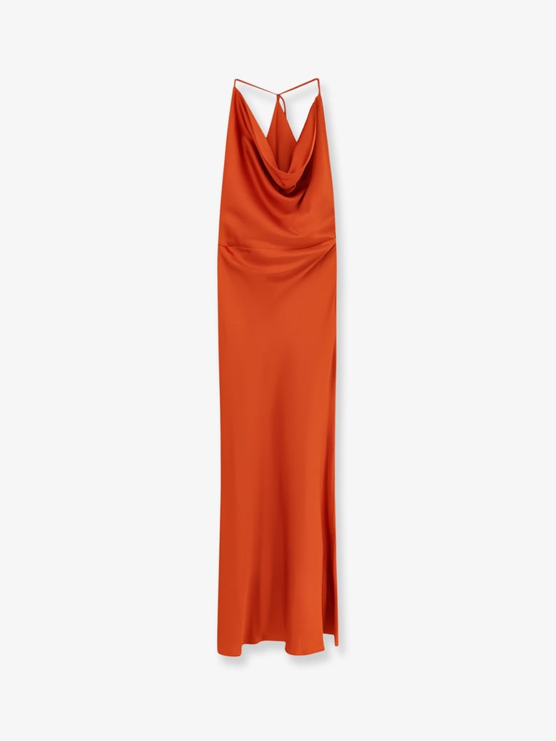 dress long satin orange by Selfnex