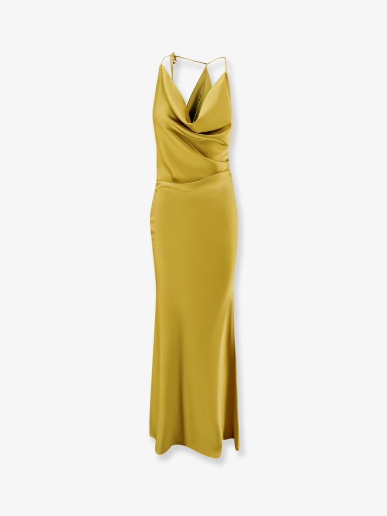 long satin dress yellow by Selfnex