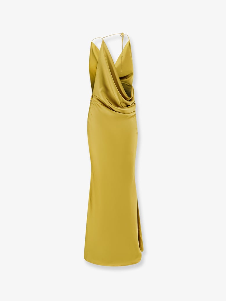 long satin dress yellow by Selfnex