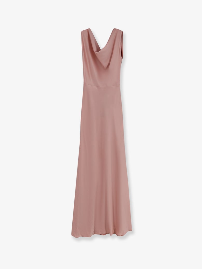 dress long satin pink by Selfnex