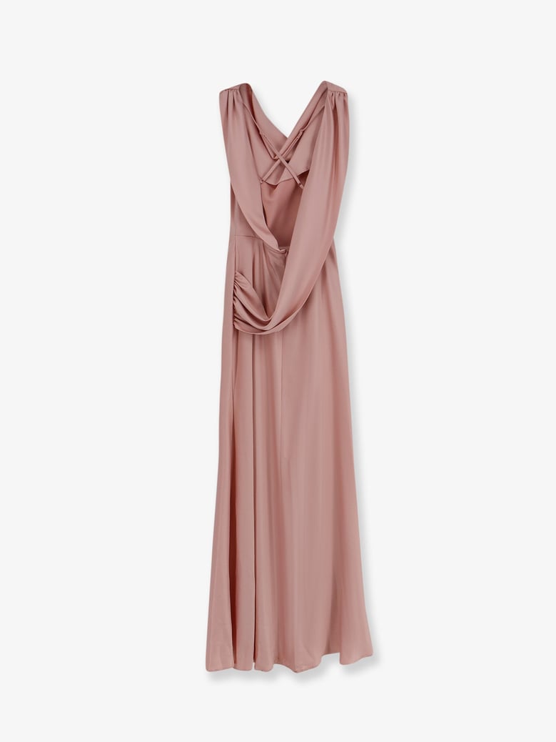 dress long satin pink by Selfnex
