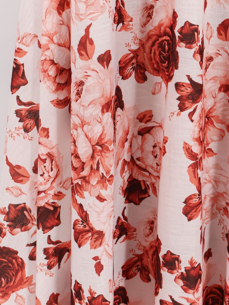 long dress linen-cotton red by Selfnex