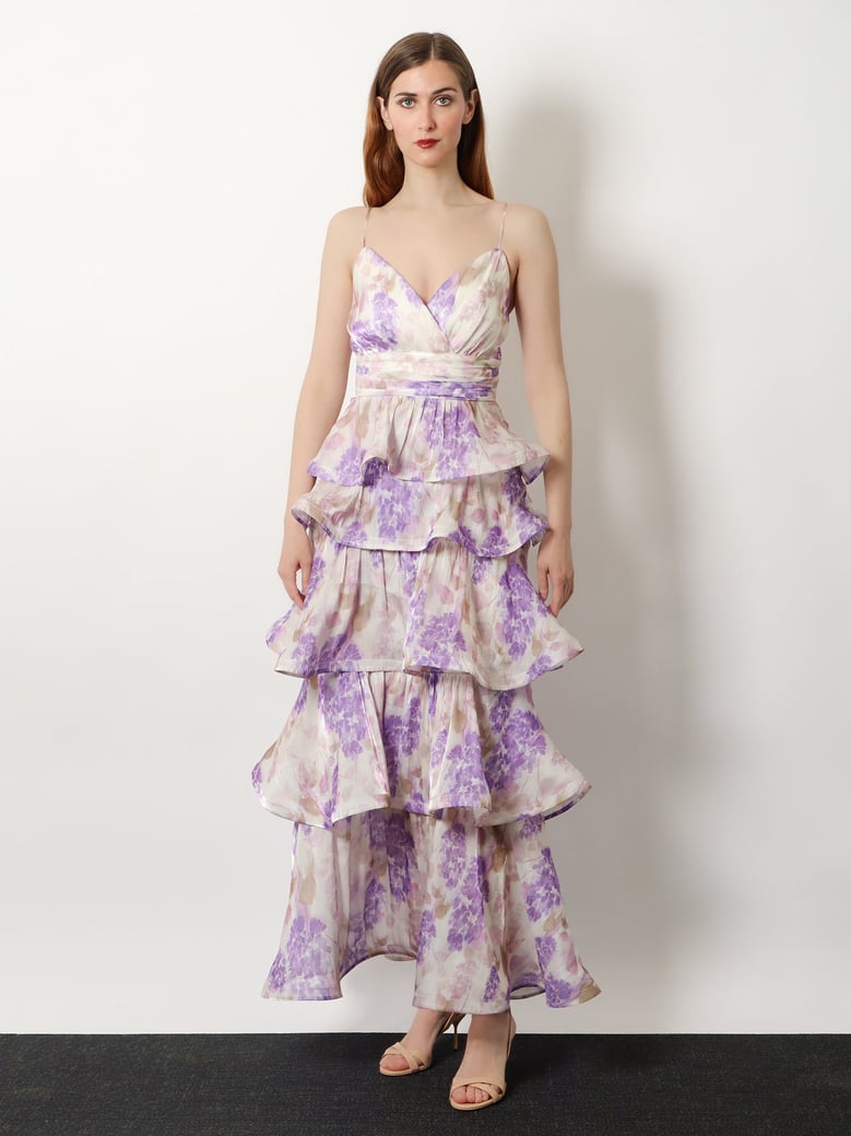 dress purple ruffles by Selfnex