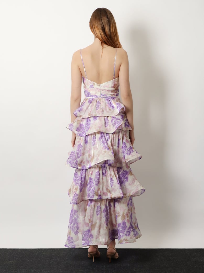 dress purple ruffles by Selfnex