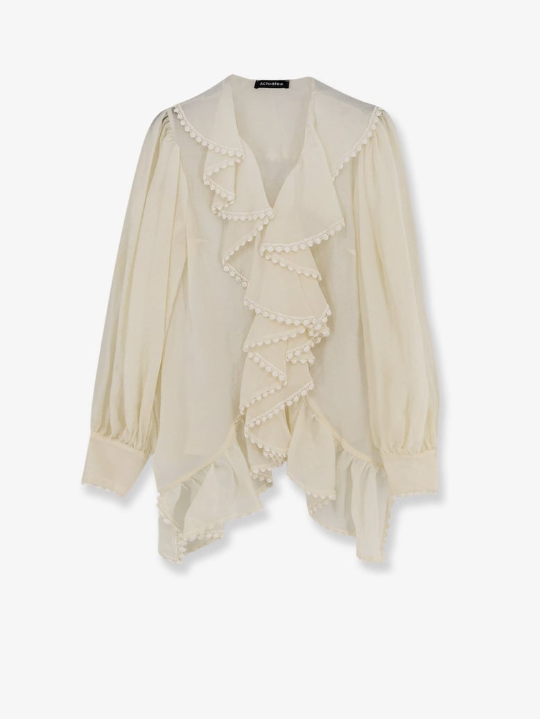 shirt with ruffles beige by Selfnex