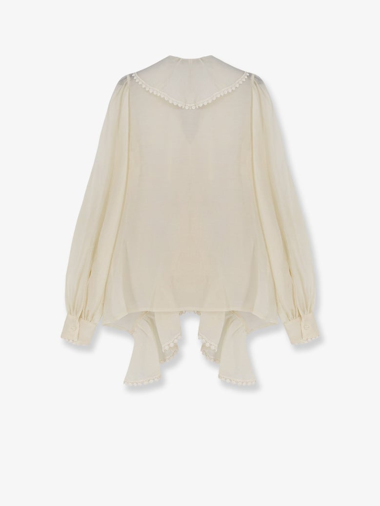shirt with ruffles beige by Selfnex
