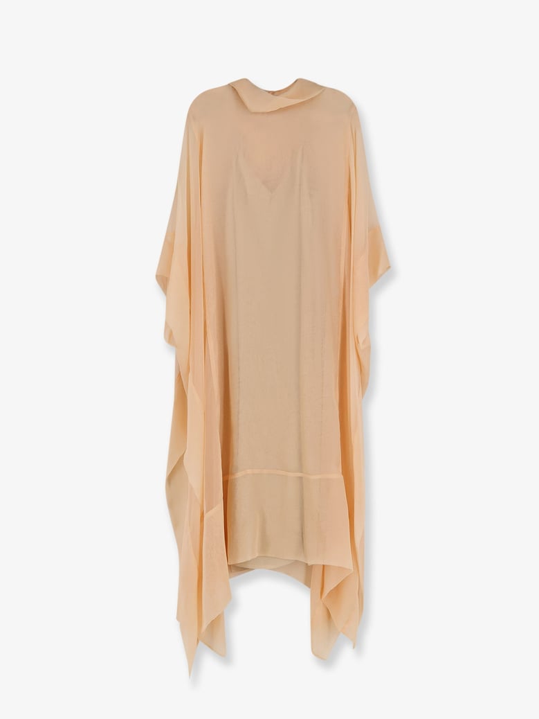chiffon dress with silk band - orange by Selfnex