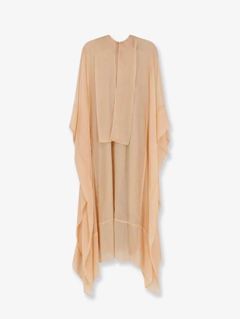 chiffon dress with silk band - orange by Selfnex