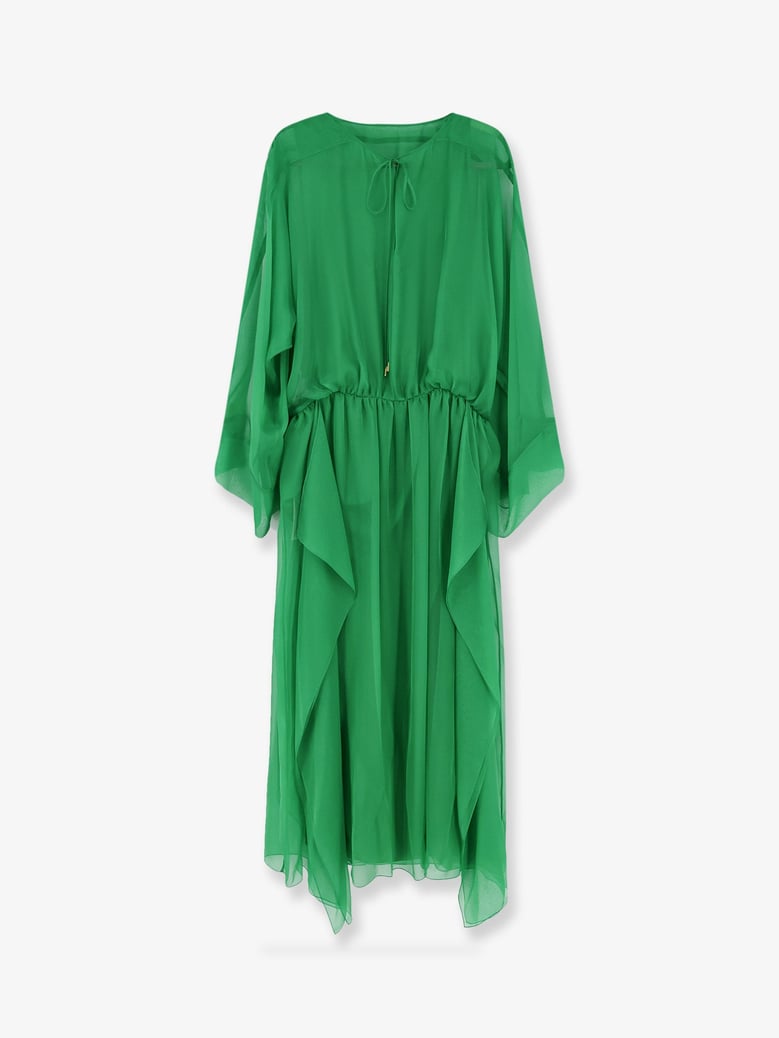 long silk dress green by Selfnex