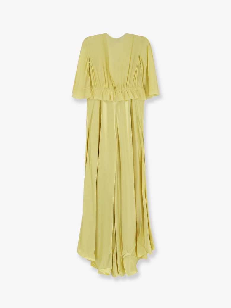 satin long dress yellow by Selfnex