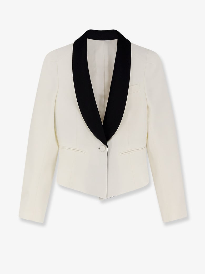 wool blazer with satin lapel by Selfnex